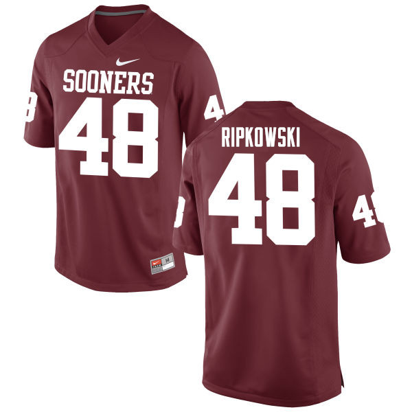 Oklahoma Sooners #48 Aaron Ripkowski College Football Jerseys Game-Crimson